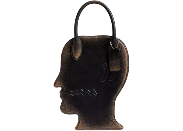 Coach x Brain Dead Logohead Bag In Loved Leather Black Brown