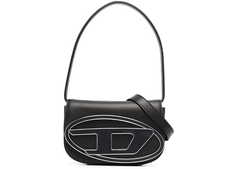 Diesel Nappa Leather 1DR Iconic Shoulder Bag Black