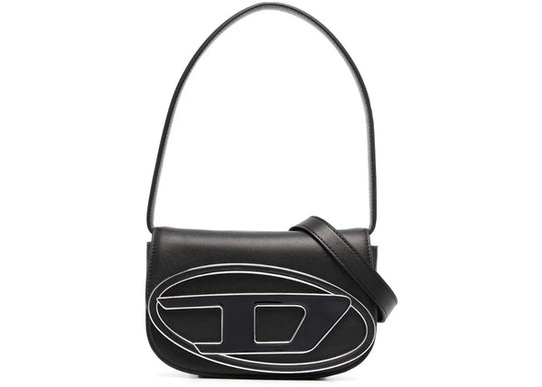 Diesel Nappa Leather 1DR Iconic Shoulder Bag Black