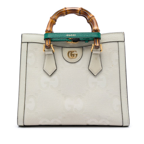 Diana NM Bamboo Handle Tote Jumbo GG Canvas Small