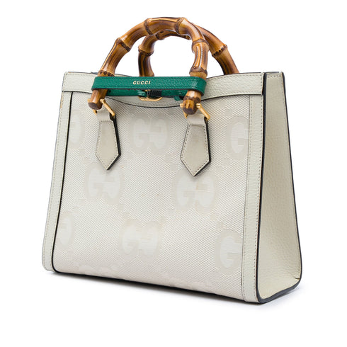 Diana NM Bamboo Handle Tote Jumbo GG Canvas Small