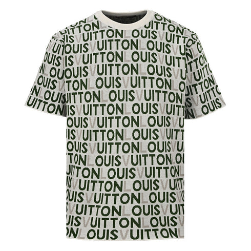 Louis Vuitton "Barrage" Letter Jacquard Knit Short-Sleeve T-Shirt
