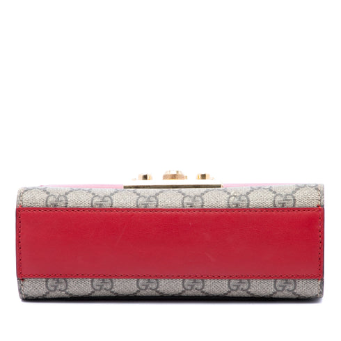 Padlock Shoulder Bag GG Coated Canvas and Leather Small