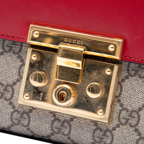 Padlock Shoulder Bag GG Coated Canvas and Leather Small