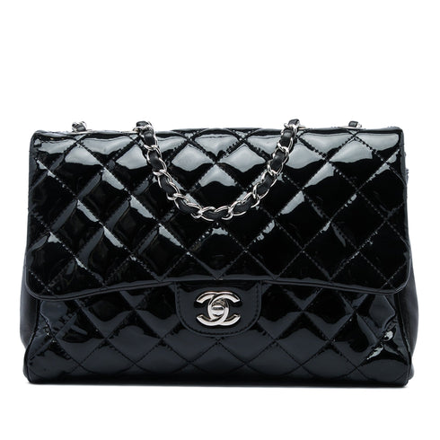 Vintage Classic Single Flap Bag Quilted Patent Jumbo