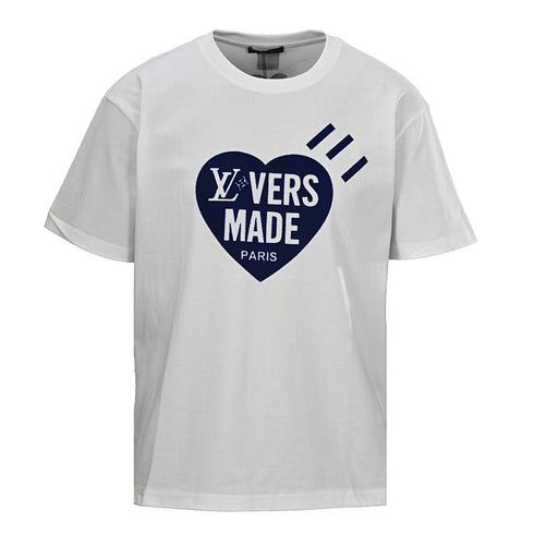 Louis Vuitton Heart-Flocked Print Short-Sleeve T-Shirt