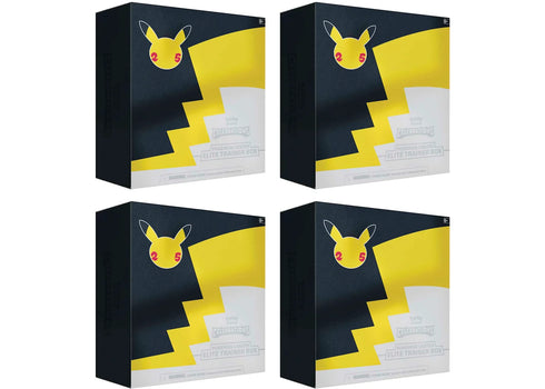 Pokémon TCG 25th Anniversary Celebrations Pokémon Center Exclusive Elite Trainer Box 4x Lot