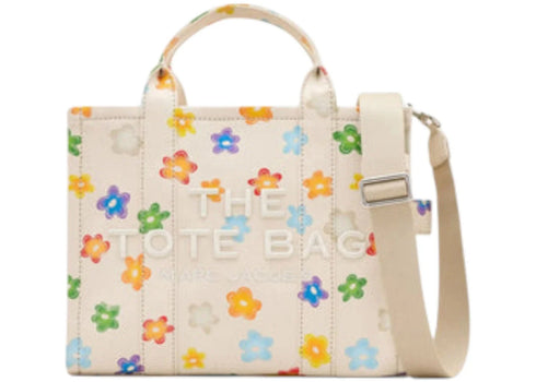 Marc Jacobs Wild Daisy Canvas Medium Tote Bag White Multi