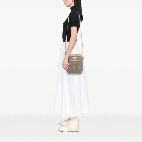 Front Zip Messenger GG Coated Canvas Small