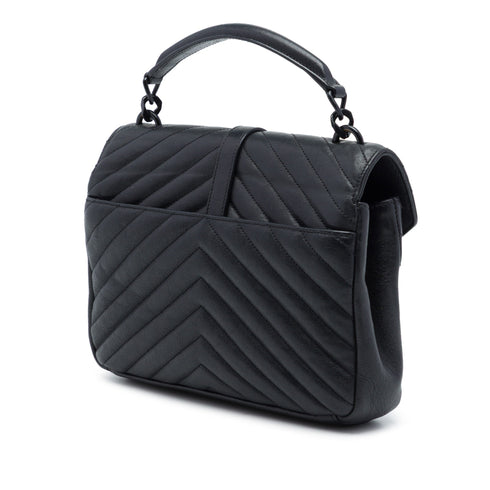 Classic Monogram College Bag Matelasse Chevron Leather Medium