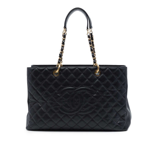 Grand Shopping Tote Quilted Caviar XL