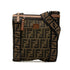 Vintage Front Zip Flat Messenger Bag Zucca Canvas Small