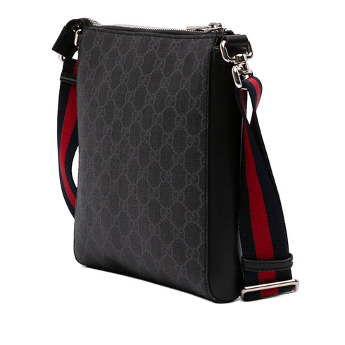 Web Strap Front Zip Messenger Bag GG Coated Canvas Small