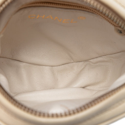 Vintage Round Tassel Crossbody Bag Quilted Leather Mini