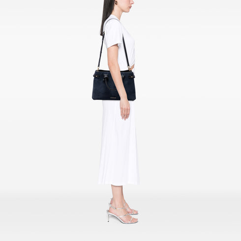 Banner Tote Leather and House Check Canvas Medium