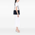 Banner Tote Leather and House Check Canvas Medium