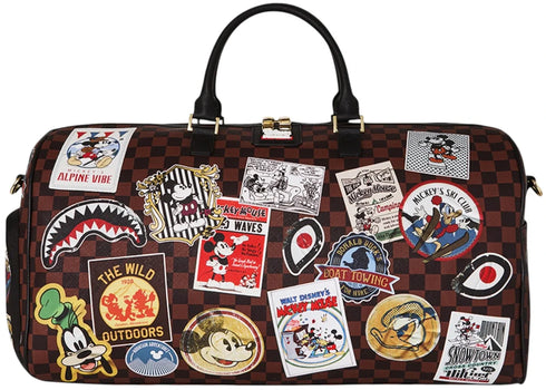 Sprayground Mickey Mouse Global Mogul Duffle Bag Brown