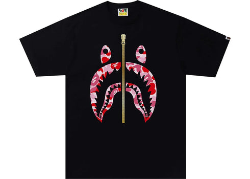 BAPE ABC Camo Shark Tee Black/Pink (SS22)