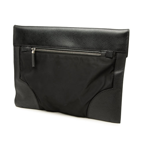 Briefcase Tessuto and Saffiano Leather Large