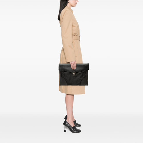 Briefcase Tessuto and Saffiano Leather Large