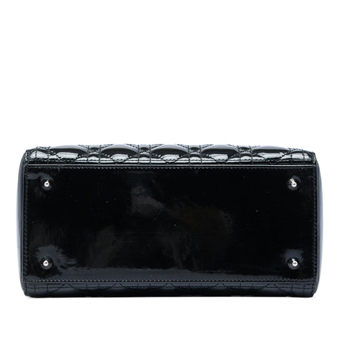 Lady Dior Bag Cannage Quilt Patent Medium