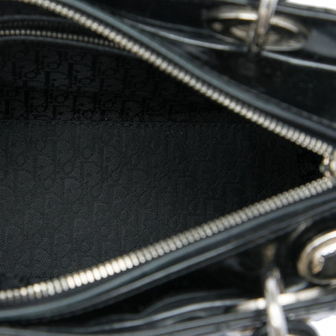 Lady Dior Bag Cannage Quilt Patent Medium