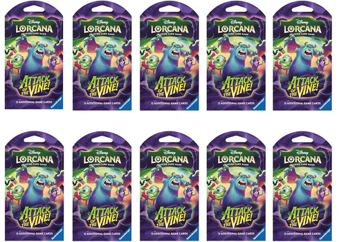 2026 Disney Lorcana Ravensburger Attack of the Vine! Booster Pack 10x Lot