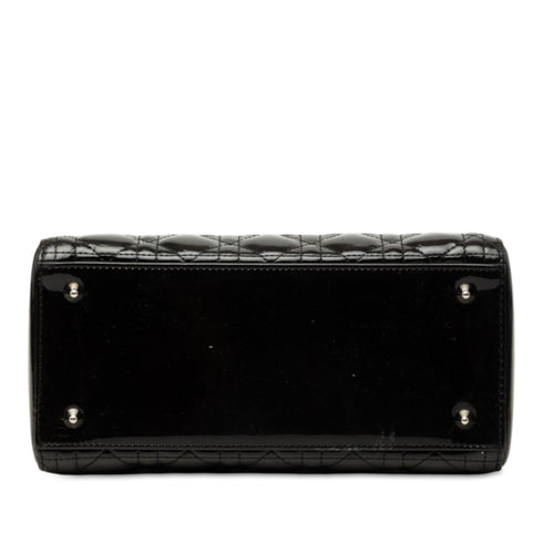 Lady Dior Bag Cannage Quilt Patent Medium