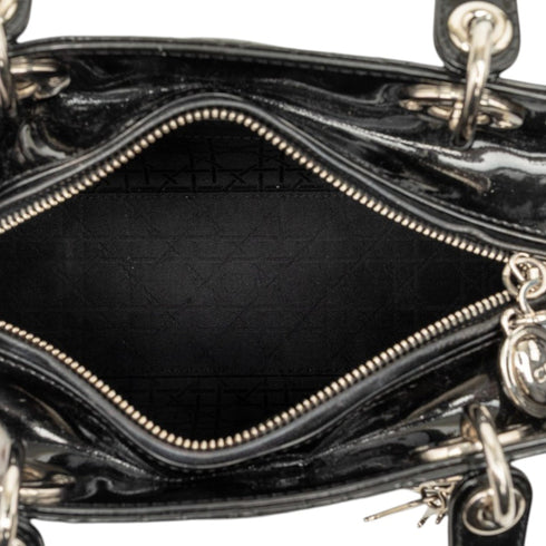 Lady Dior Bag Cannage Quilt Patent Medium