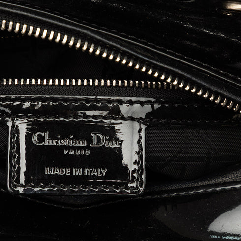 Lady Dior Bag Cannage Quilt Patent Medium