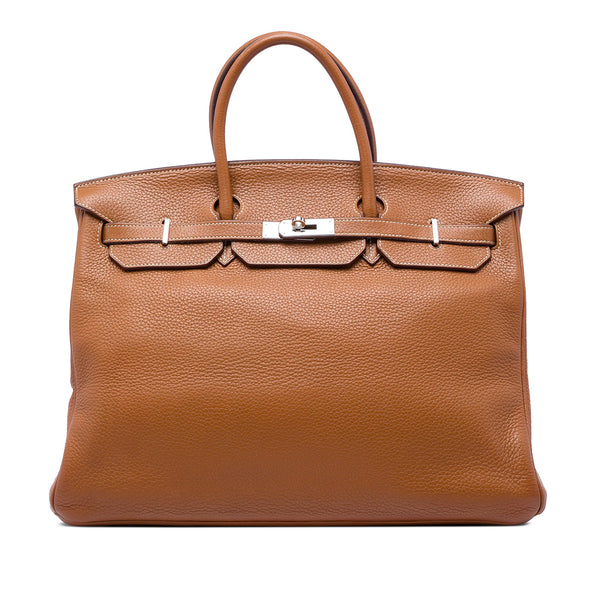 Birkin Handbag Brown Togo with Palladium Hardware 40