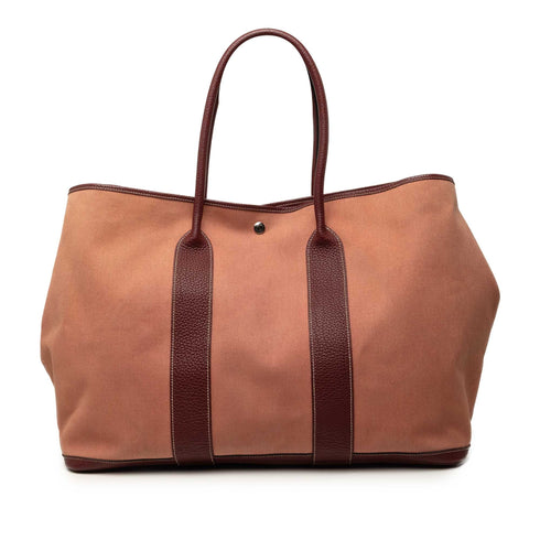 Garden Party Tote Toile and Leather 49