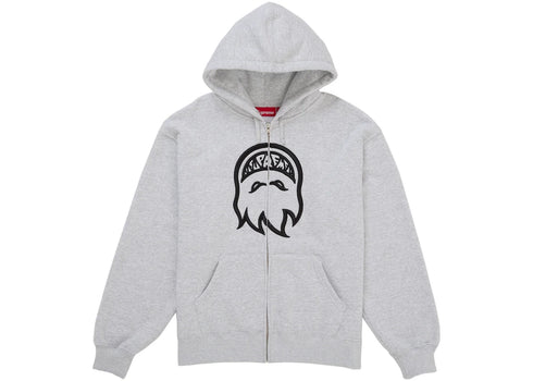 Supreme Spitfire Zip-Up Hooded Sweatshirt Heather Grey