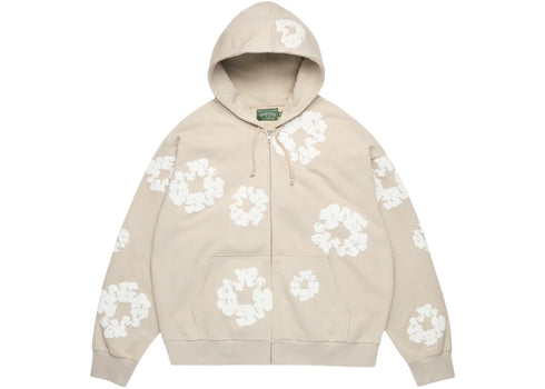Denim Tears Cotton Wreath Zip Hoodie Cream
