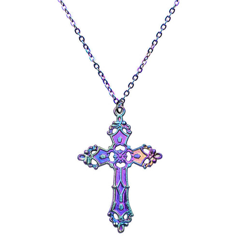Spectrum Cross Necklace