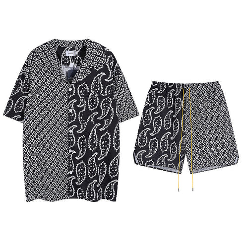 Rhude T-shirt Family Totem Casual Short Sleeve Shirt, Shorts