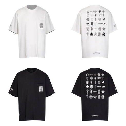 Chrome Heart T Shirts T-shirt logo print cotton round neck short sleeve