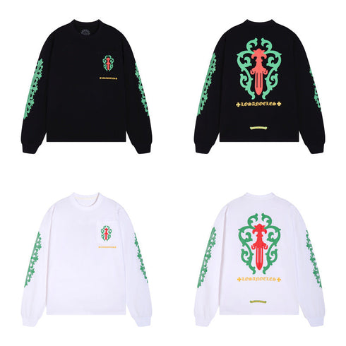 Chrome Heart T Shirts Rose Cross Vine Sword Long Sleeve