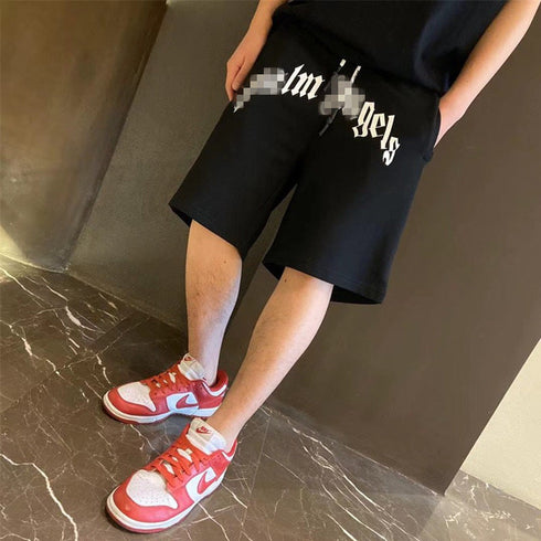 Palm Angle Shorts Palm Angels Letter Printed Casual Shorts Men's and Women's High Street Sports