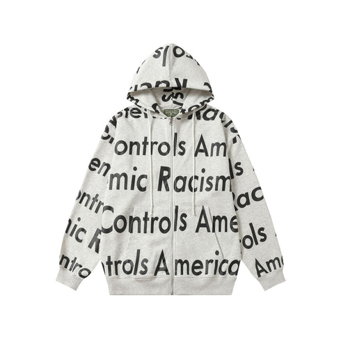 Denim Tears Hoodie Alphabet Cardigan Hooded Sweater