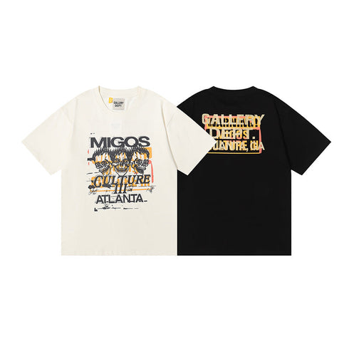 Gallery Dept T-shitrs Gilding Design Double Yarn Cotton Short Sleeve