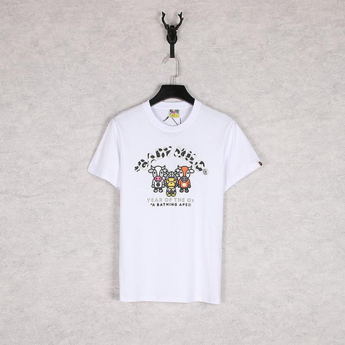 Bathing Ape T-Shirt Summer Plus Size Loose Cartoon Anime Print Short Sleeve T-shirt