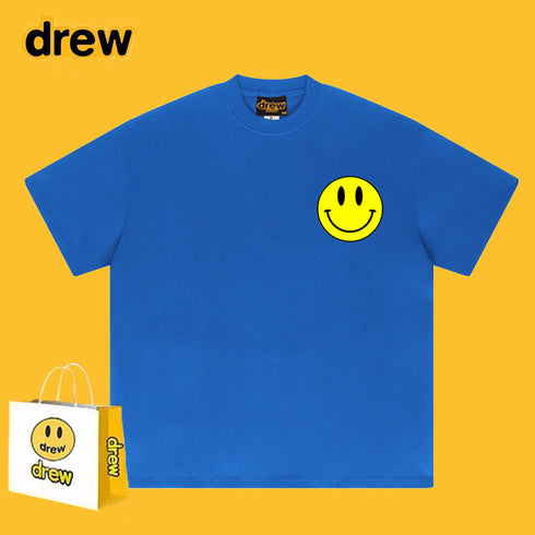 Drew T-shirts Smiley Face Print Short Sleeve Loose
