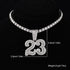Jordan 23 Iced Out Cuban Pendant Necklace