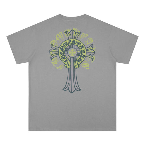 Chrome Heart T Shirts Cross Print Short Sleeve T-Shirt Loose