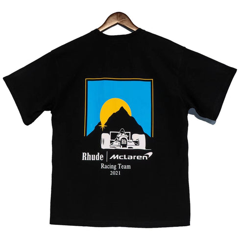 Rhude T-shirt Joint Racing Sunset Printing Short Sleeve T-shirt