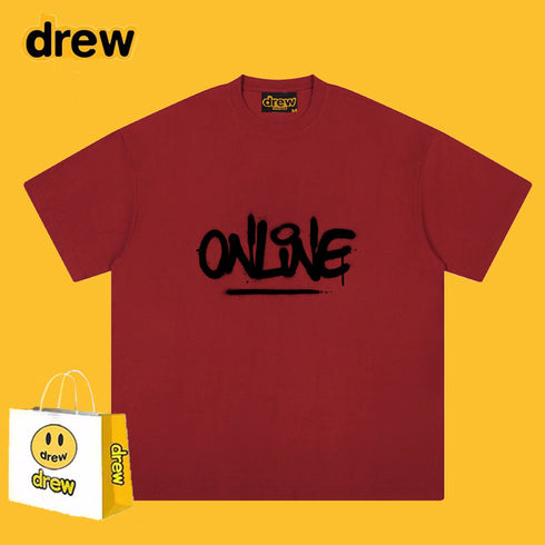 Drew T-shirts Cotton Short Sleeve Fashion Brand Printing