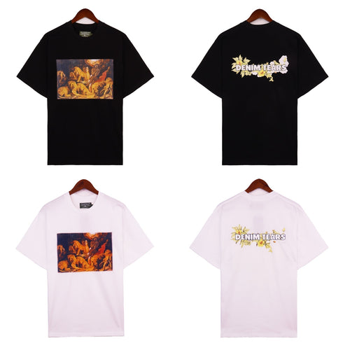 Denim Tears T-shirts Letter Portrait Short Sleeve T-Shirt