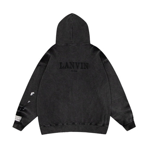 Gallery Dept Hoodie Loose Casual Cardigan Distressed Hoodie