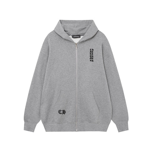 Chrome Heart Hoodie Chrome Heart Sanskrit embroidered hooded sweater cardigan